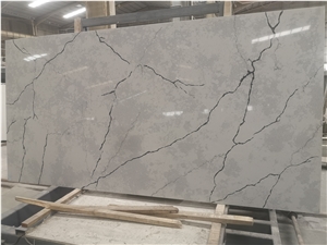 Cut-to-Size Quartz Stone Marble Looks Kitchen Countertop